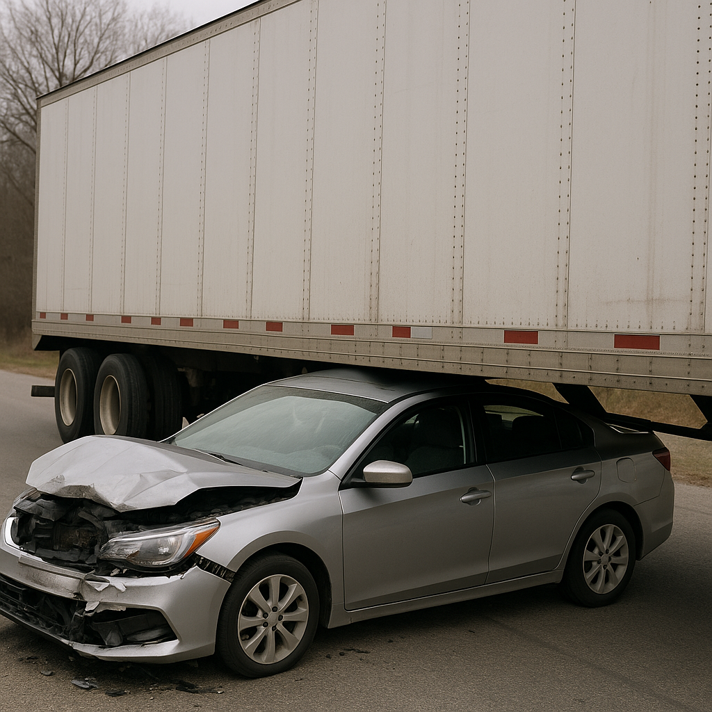 clearance height underride illustration for Underride crash involving trailer clearance height