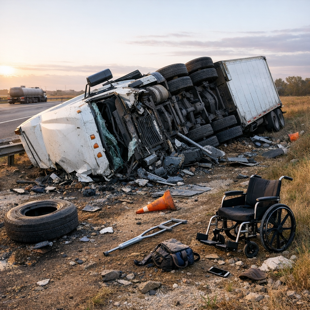 rollover life changing illustration for Life altering injuries from truck rollovers