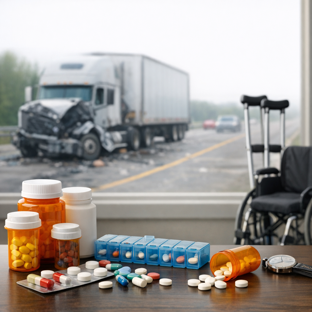 catastrophic injury medication illustration for Long term medication dependence after catastrophic truck injury