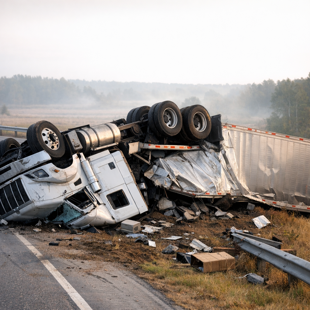 fatal truck rollover illustration for Loss of life in truck rollover accidents
