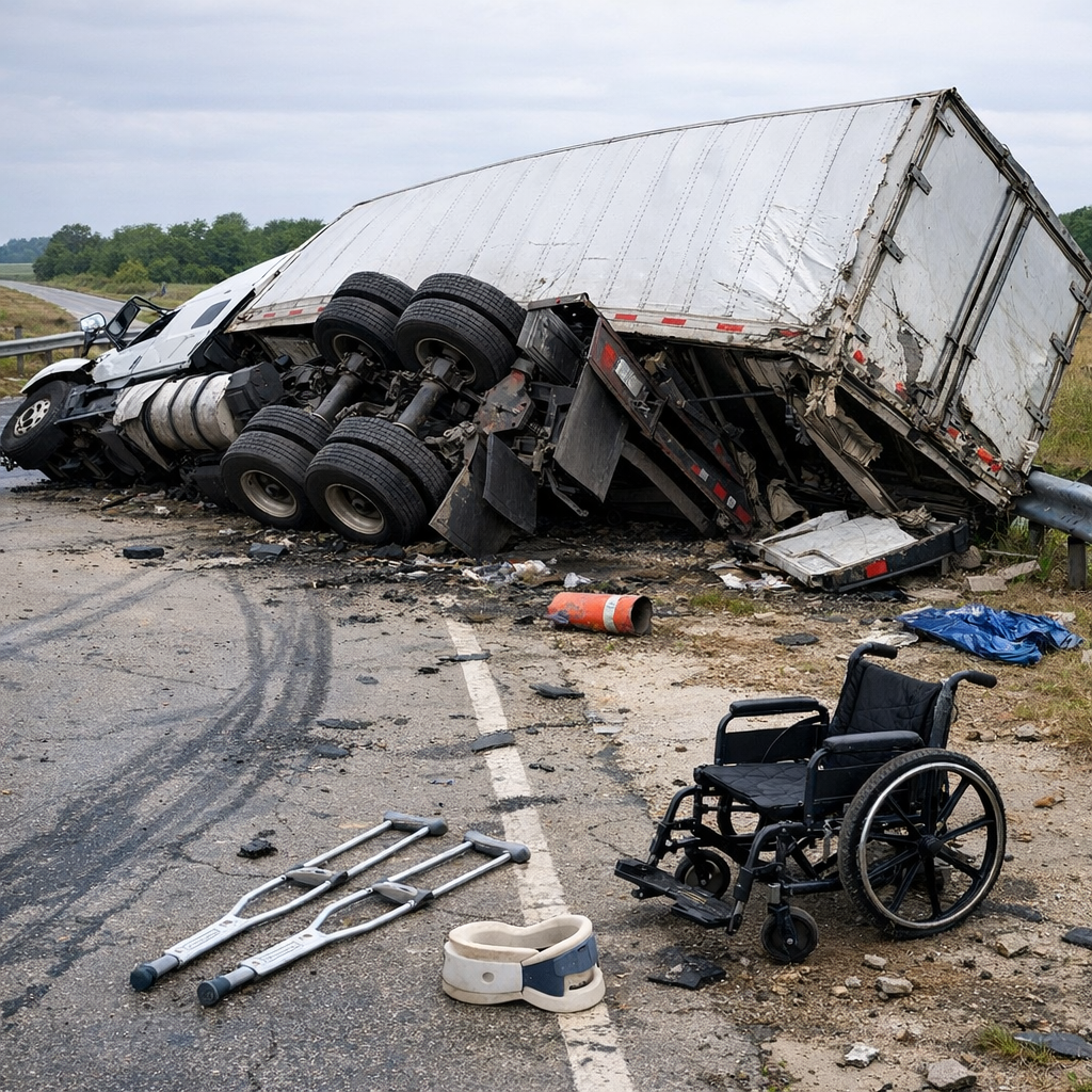 rollover permanent injury illustration for Permanent injuries after truck rollovers