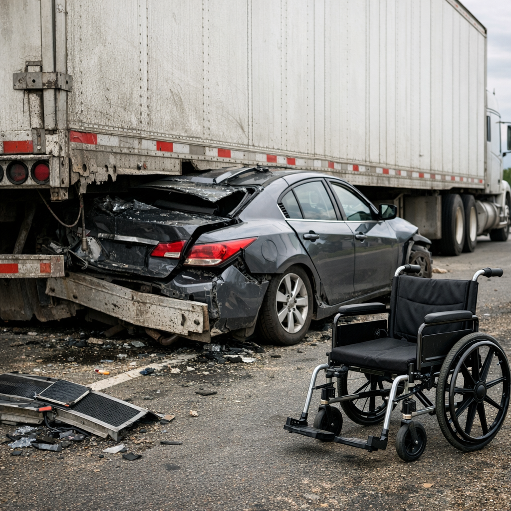 underride mobility limitation illustration for Permanent mobility limitations after underride crash