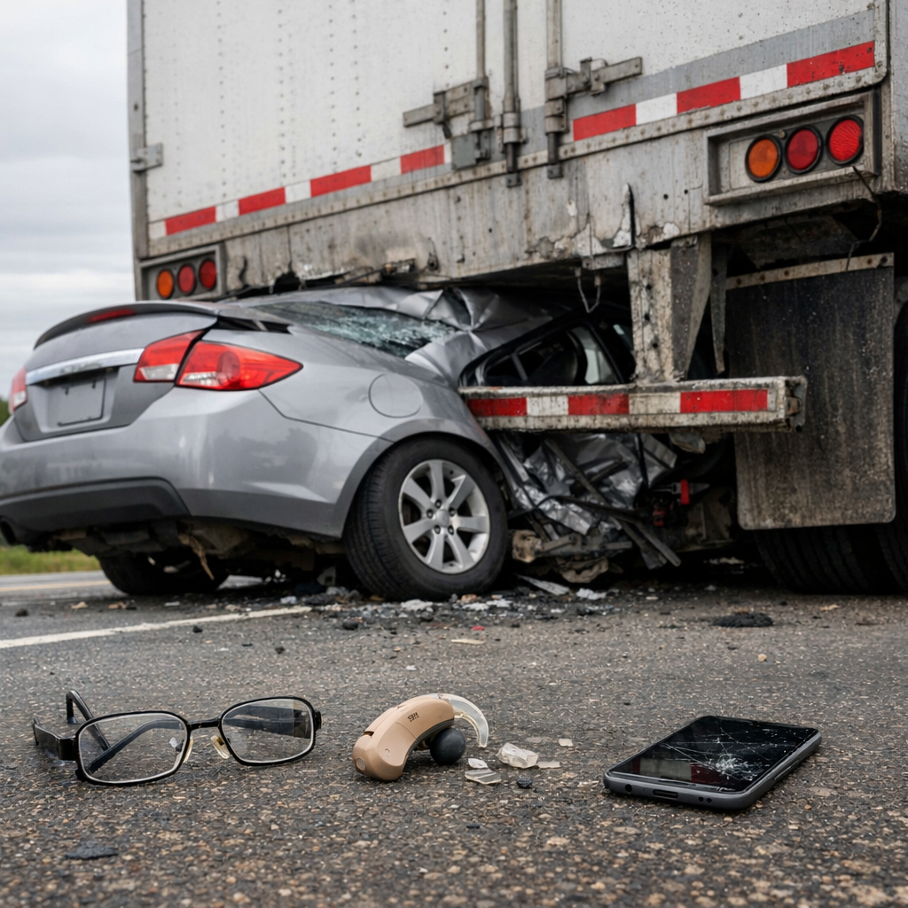 underride sensory loss illustration for Permanent sensory loss after underride crashes