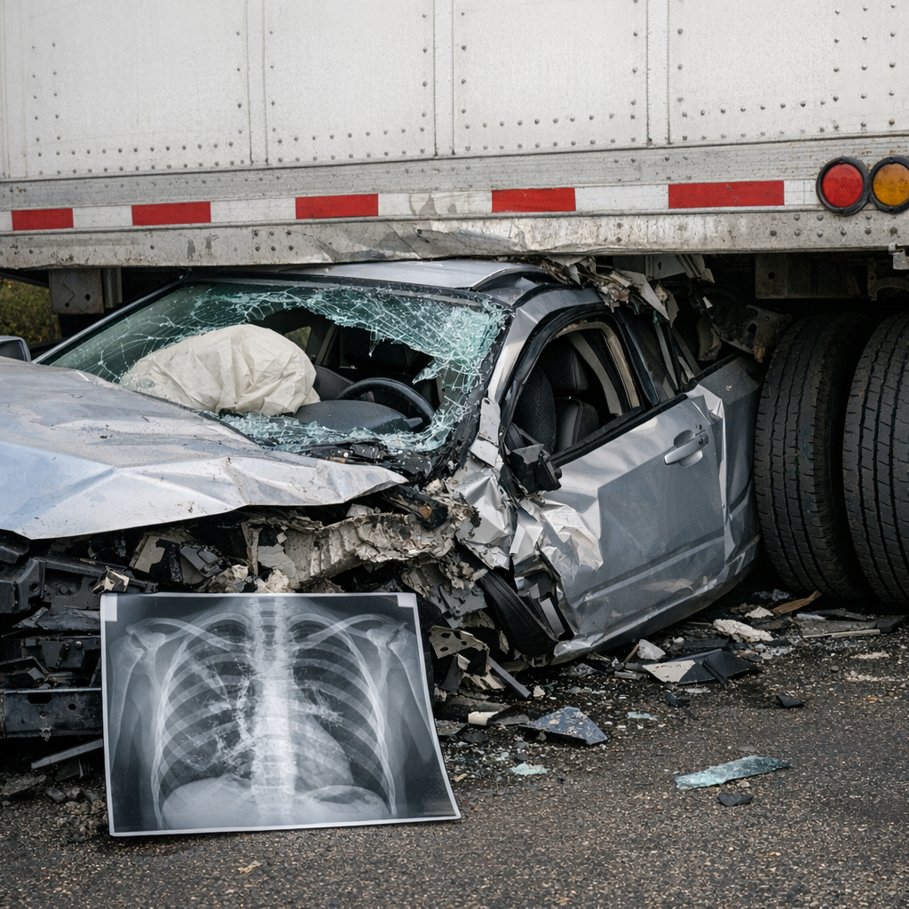 underride chest injury illustration for Severe chest injuries from underride crashes