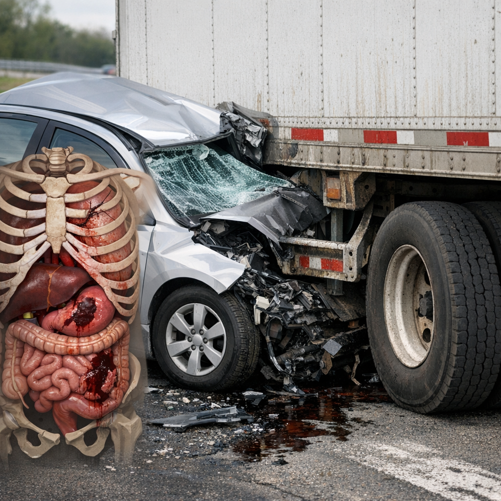 underride internal injury illustration for Severe internal injuries from underride collisions