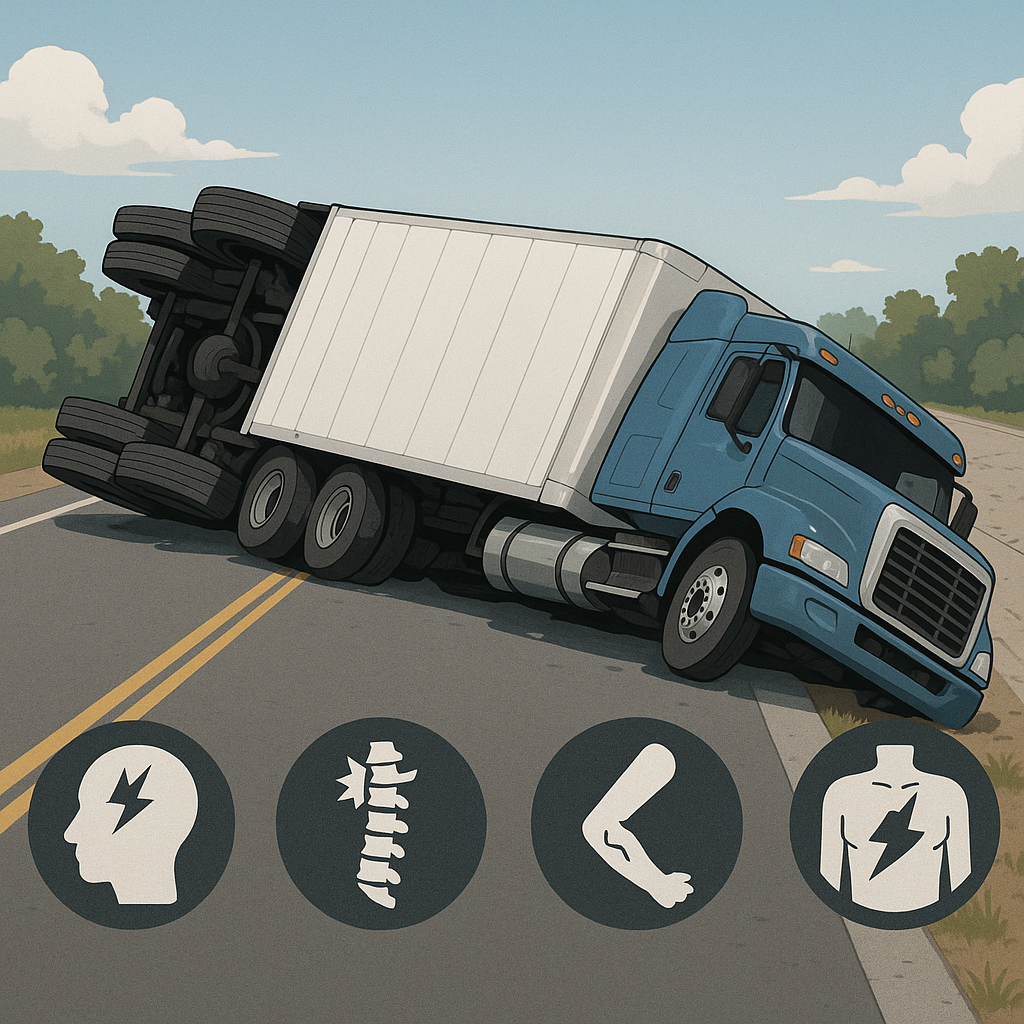 rollover injury types illustration for What injuries result from truck rollovers