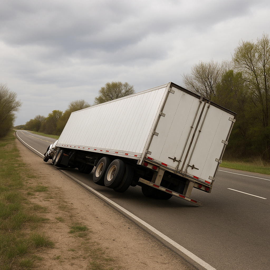 empty trailer rollover illustration for Why empty trailers roll over more easily