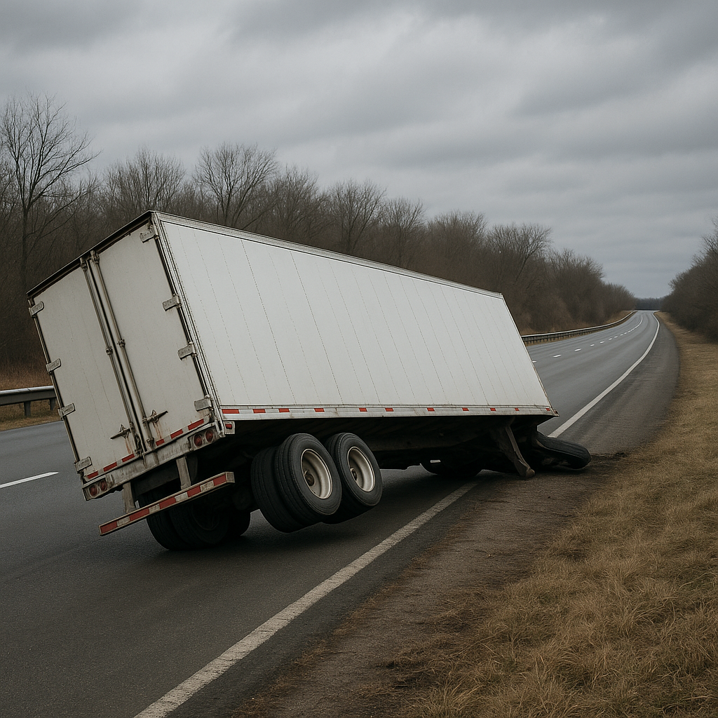 empty trailer rollover illustration for Why empty trailers roll over more easily