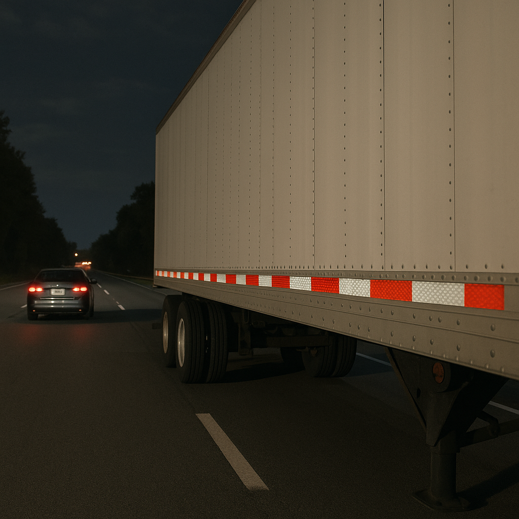 reflective tape importance illustration for Why reflective tape is critical on trailers