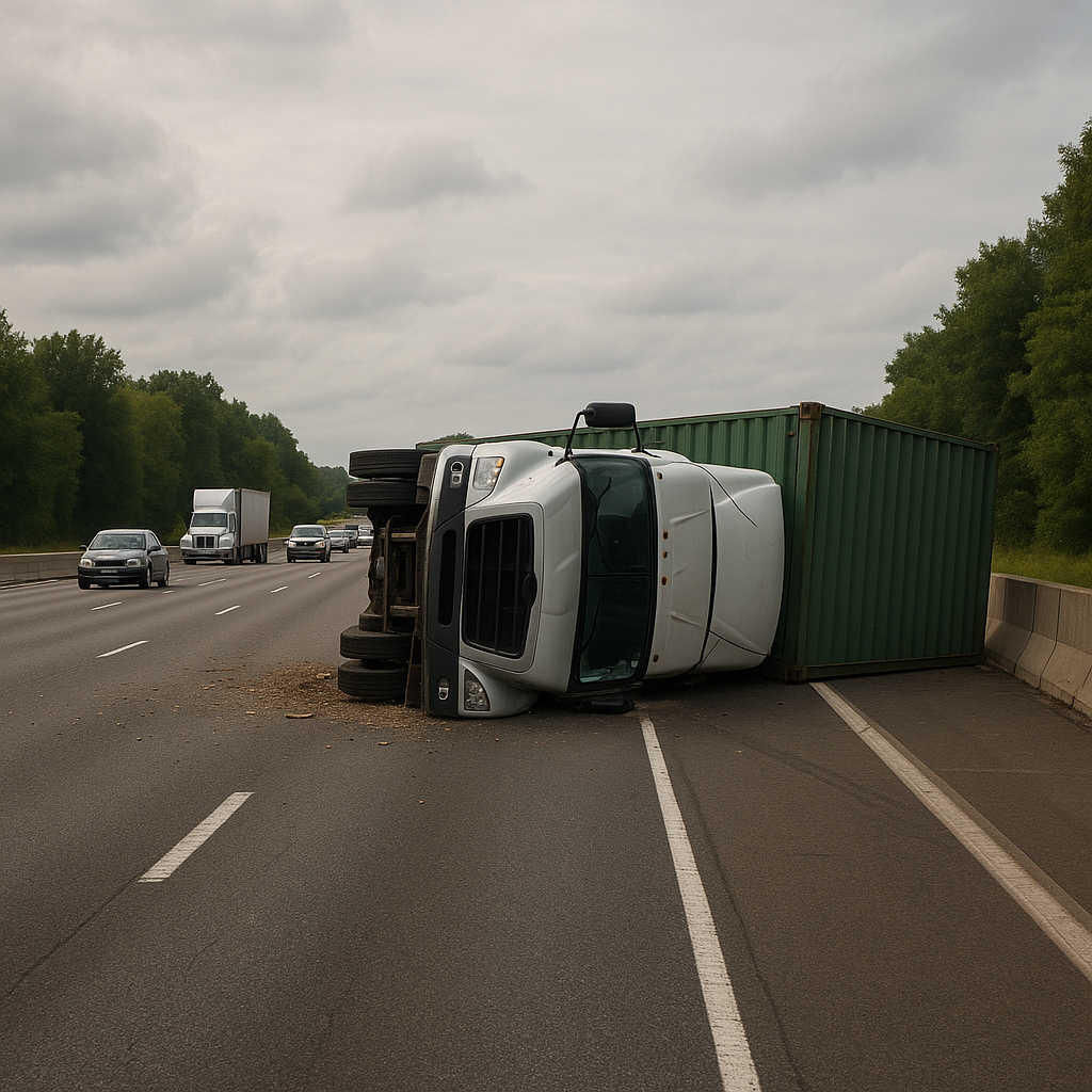 rollover highway delay illustration for Why rollovers block highways for hours