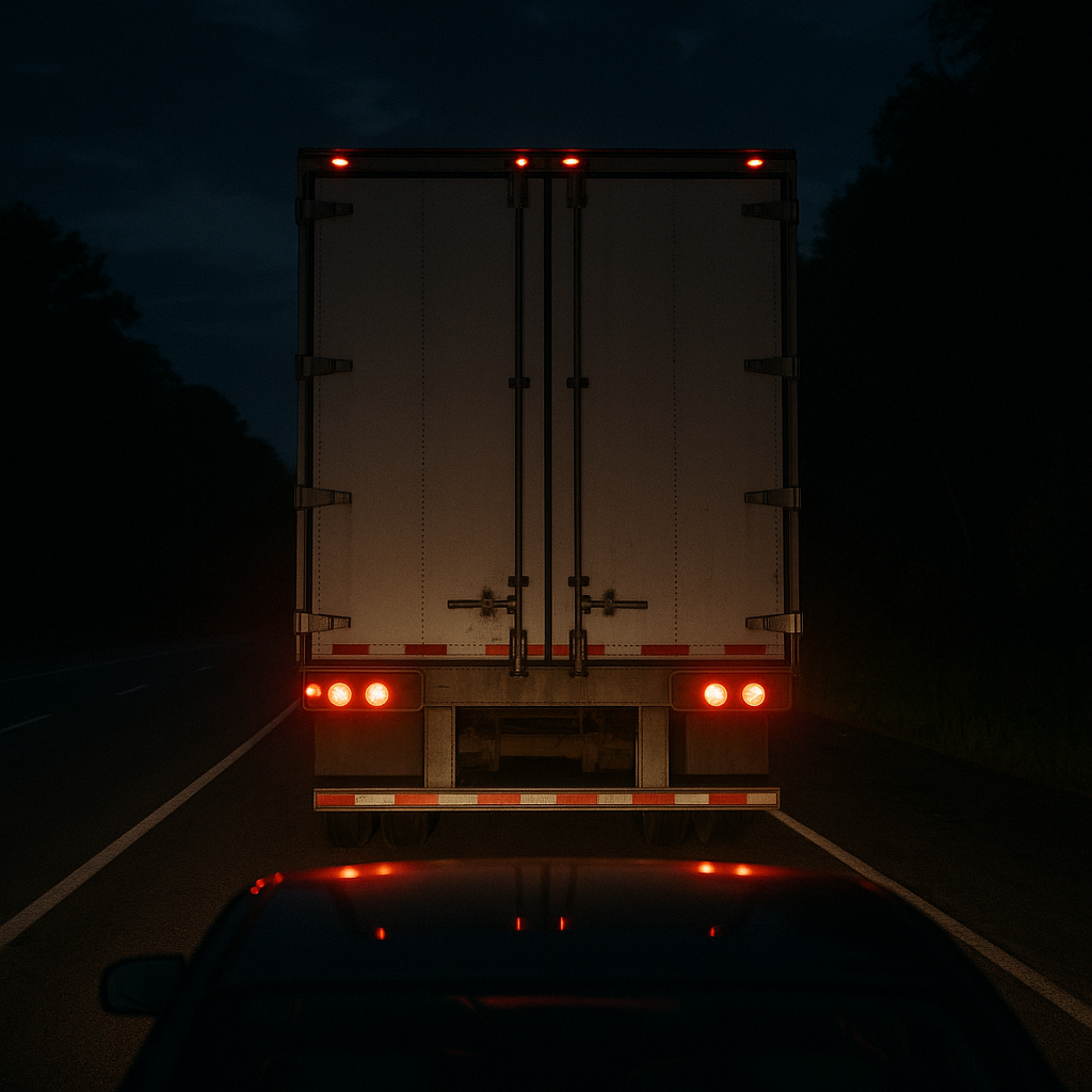 rear visibility night illustration for Why trailer rear visibility is critical at night