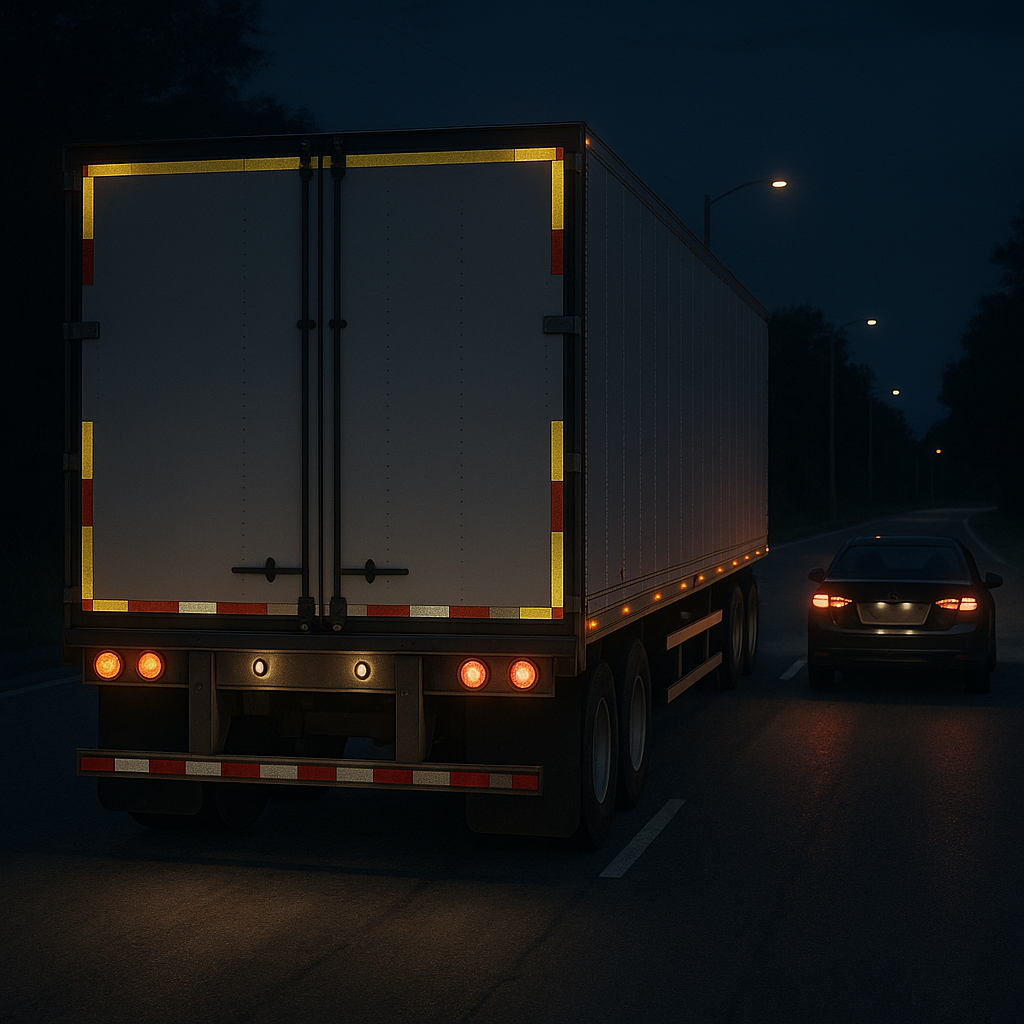trailer visibility night illustration for Why trailer visibility matters at night