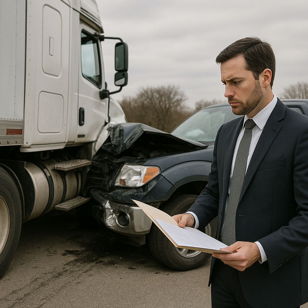 disputed fault truck accident lawyer illustration for How lawyers handle disputed fault in truck accident cases