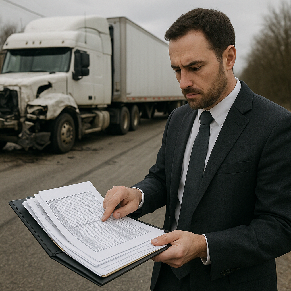 trucking records truck accident lawyer illustration for How lawyers handle trucking company records in accident cases