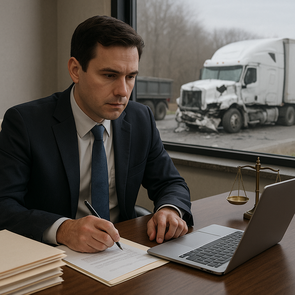 case tracking truck accident lawyer illustration for How lawyers track case progress in truck accident claims