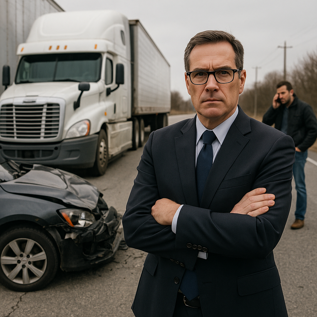 trucking defense lawyer truck accident illustration for What happens if the trucking company has strong legal defense