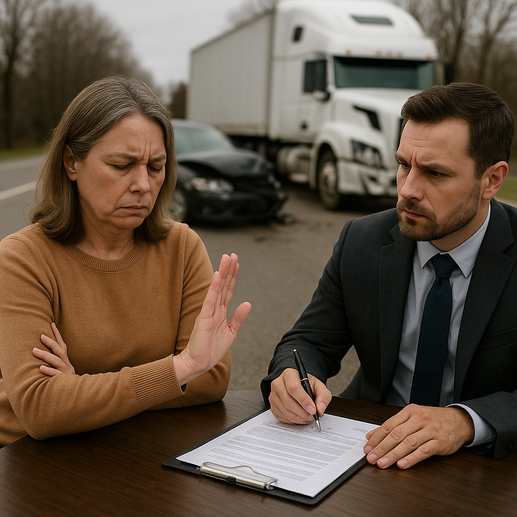 reject settlement truck accident lawyer illustration for What happens if you reject a settlement offer with your lawyer