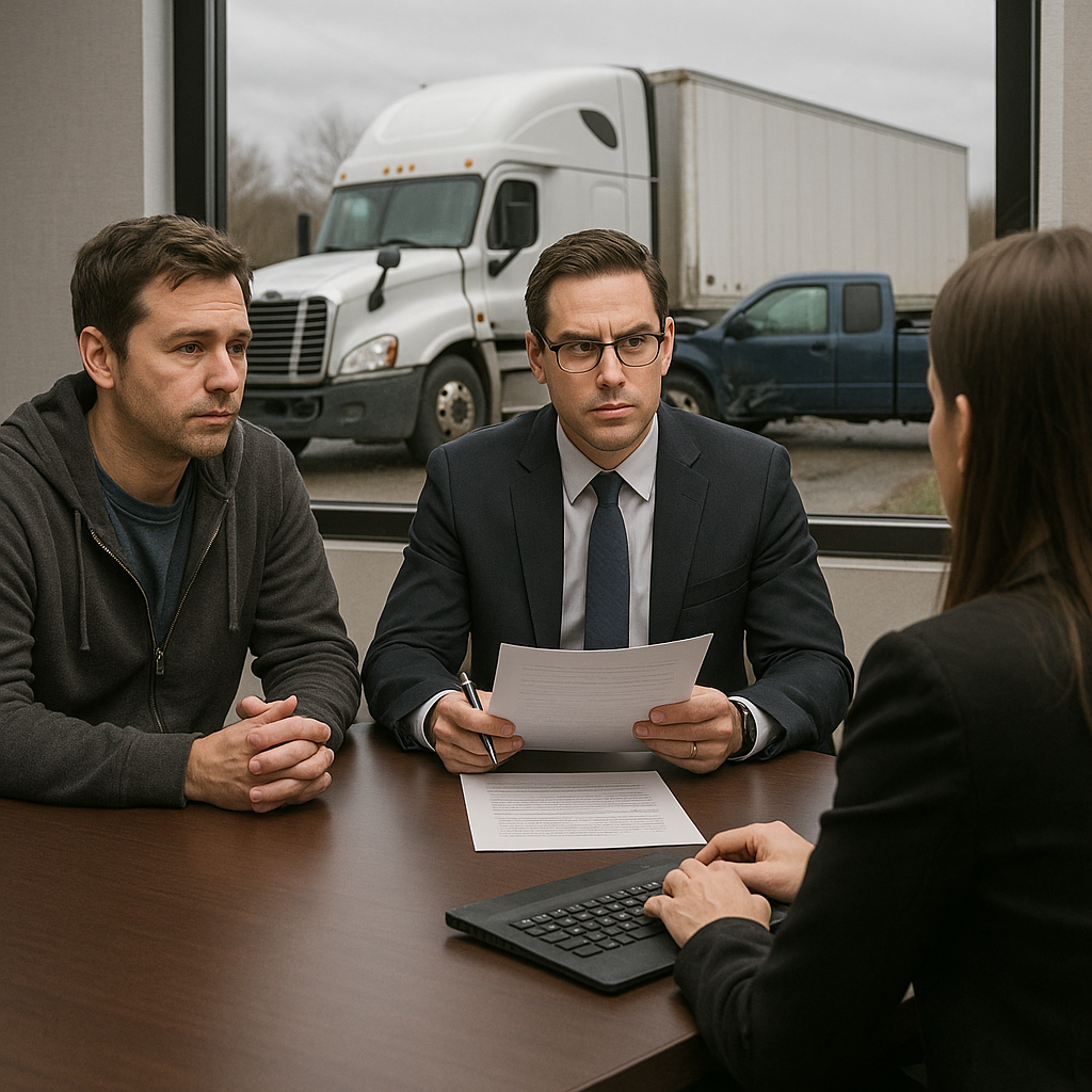 deposition truck accident lawyer illustration for What role lawyers play in depositions for truck accident cases